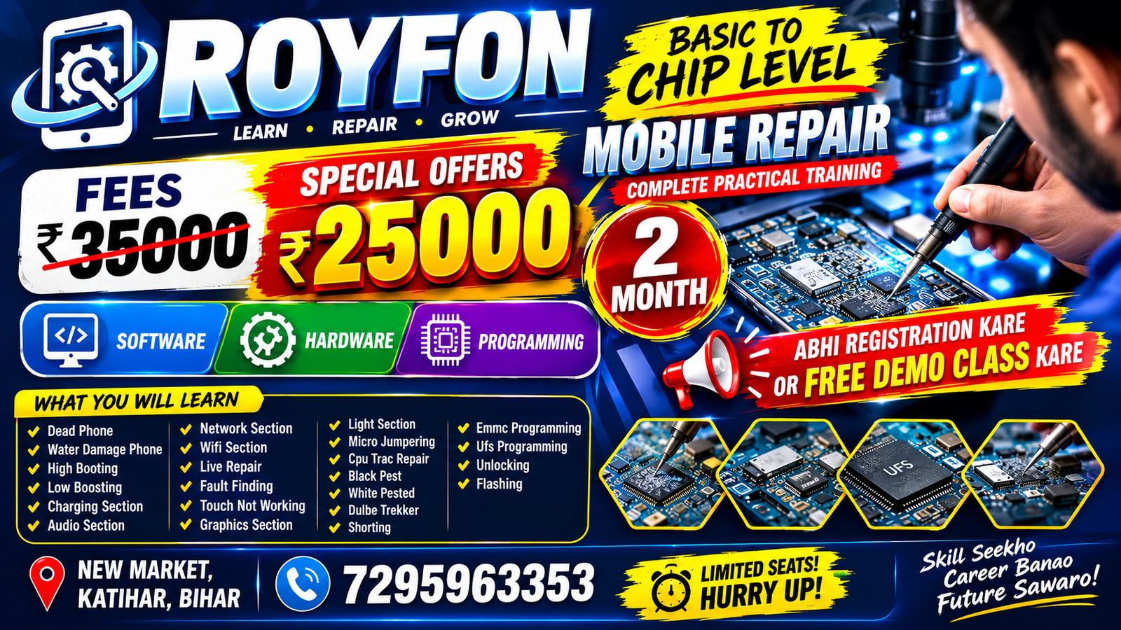 45 Days Basic to Advance mobile repairing